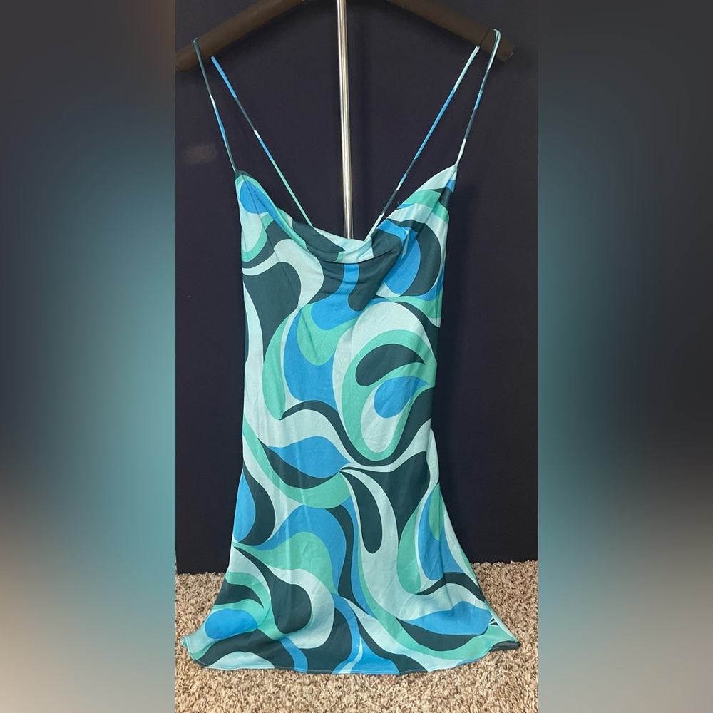 NWT Zara Safia Abstract Print Slip Dress | Size XS
